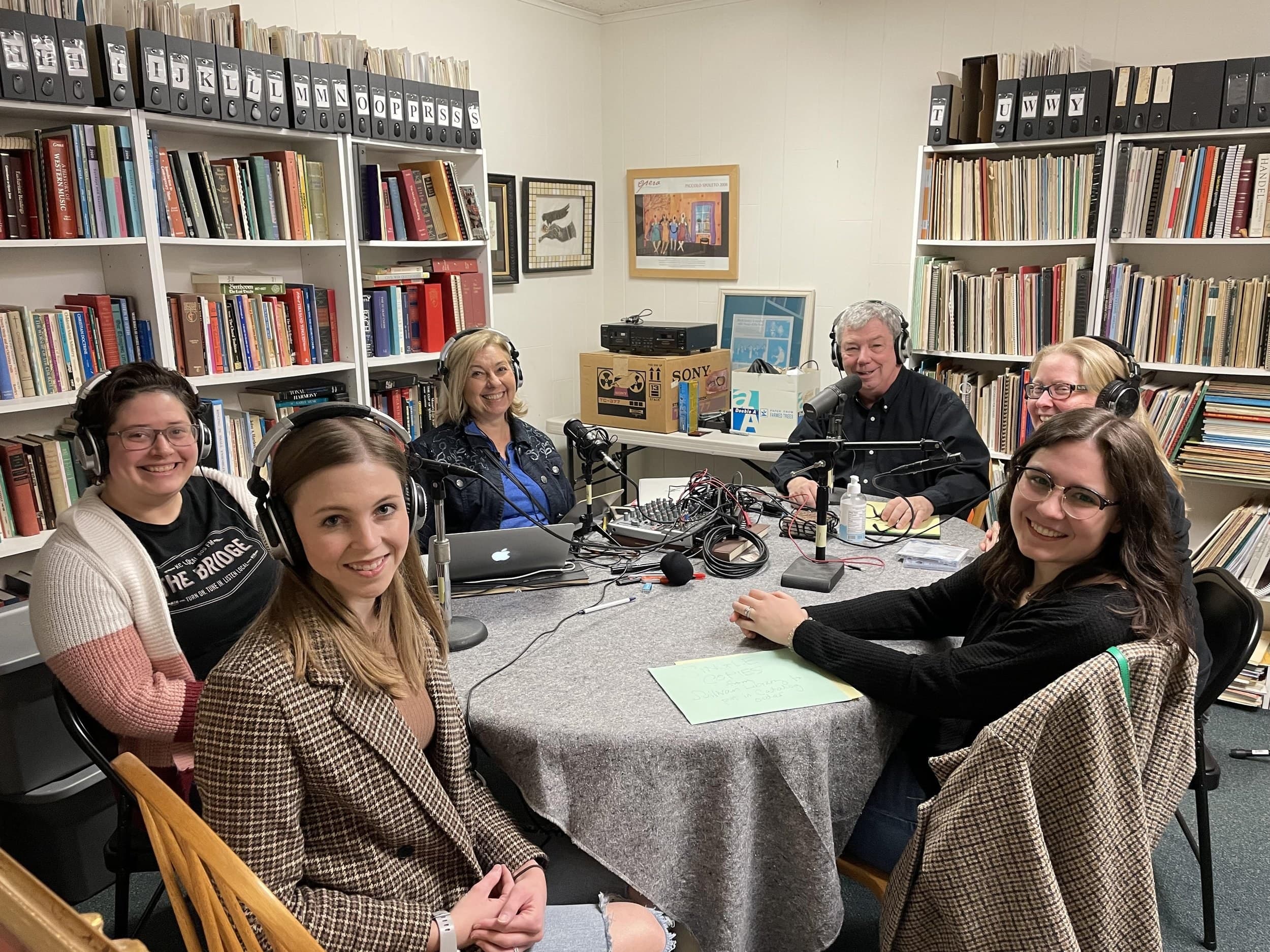 Choral Interns recording Choral Conversations with William Baker and Jamea Sale