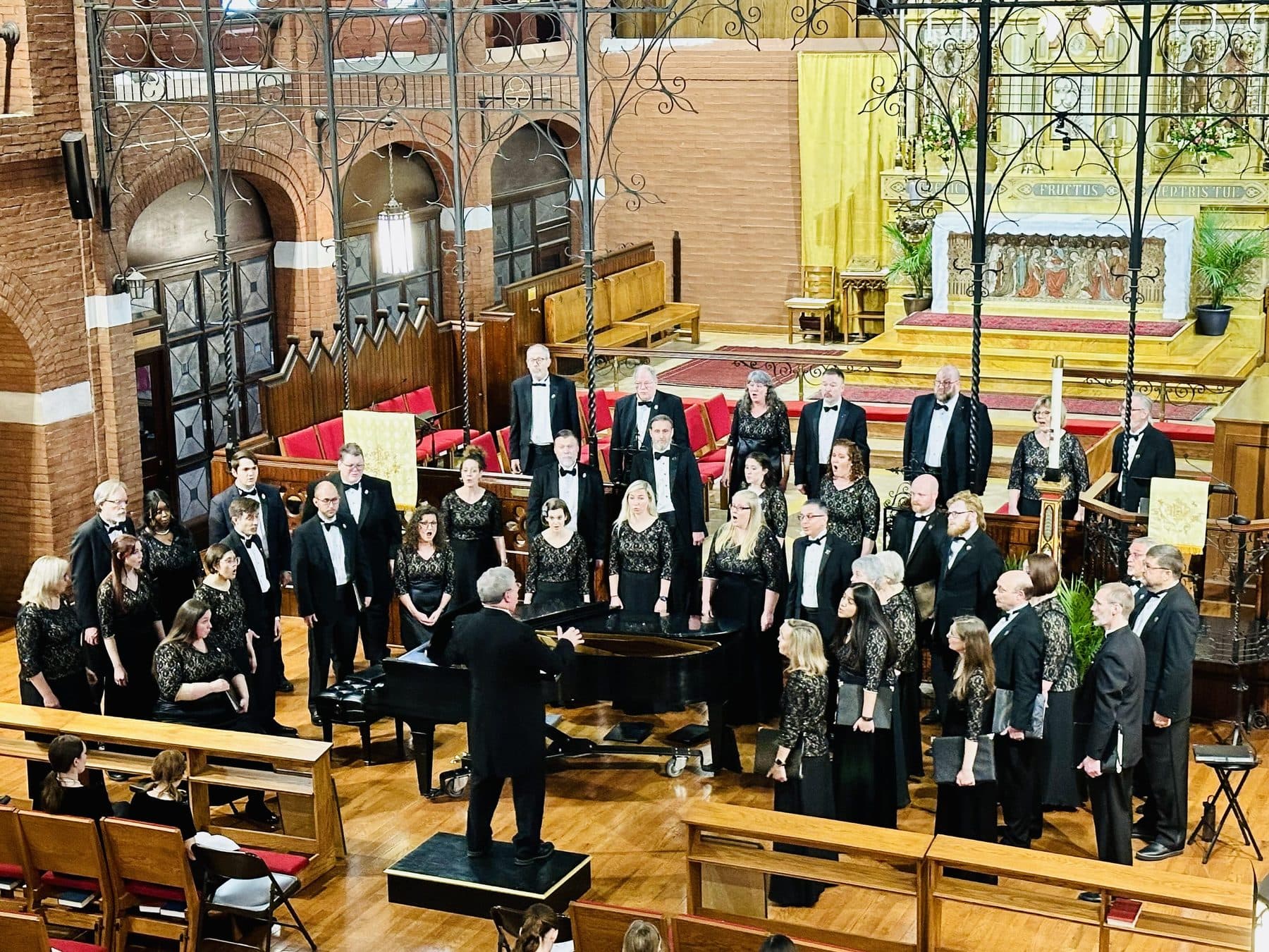 William Baker Festival Singers in concert, in formal black